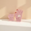 Pink woolen gloves, warm and anti-slip, knitted gloves for women in autumn and winter Application Scenario